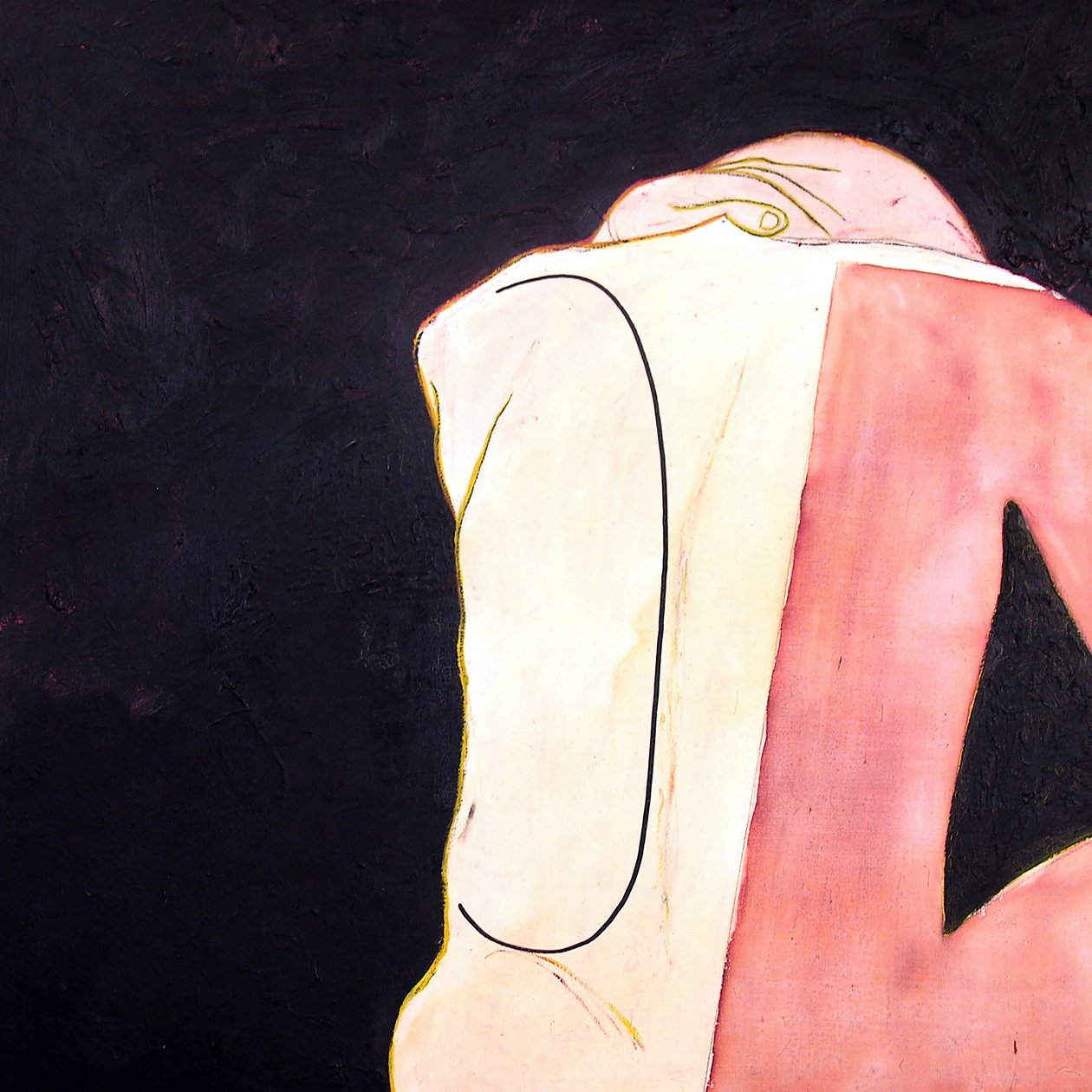 Nu de dos, Goa, 2000 (olaj és akril, fa) alkotó: Benoit Erwann Boucherot