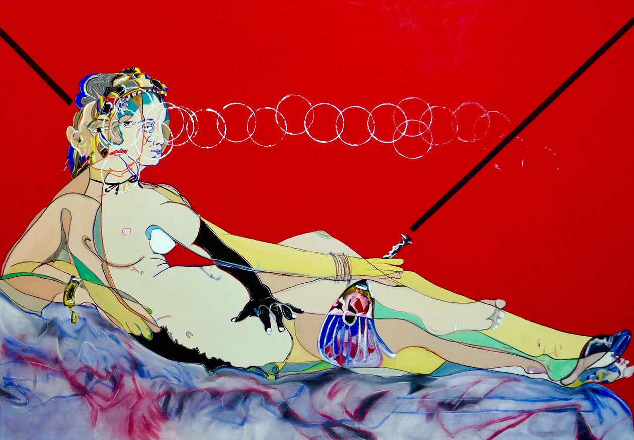 Surpeinture : Ingres  Manet, 2022 (olaj és akril, vászon) alkotó: Benoit Erwann Boucherot