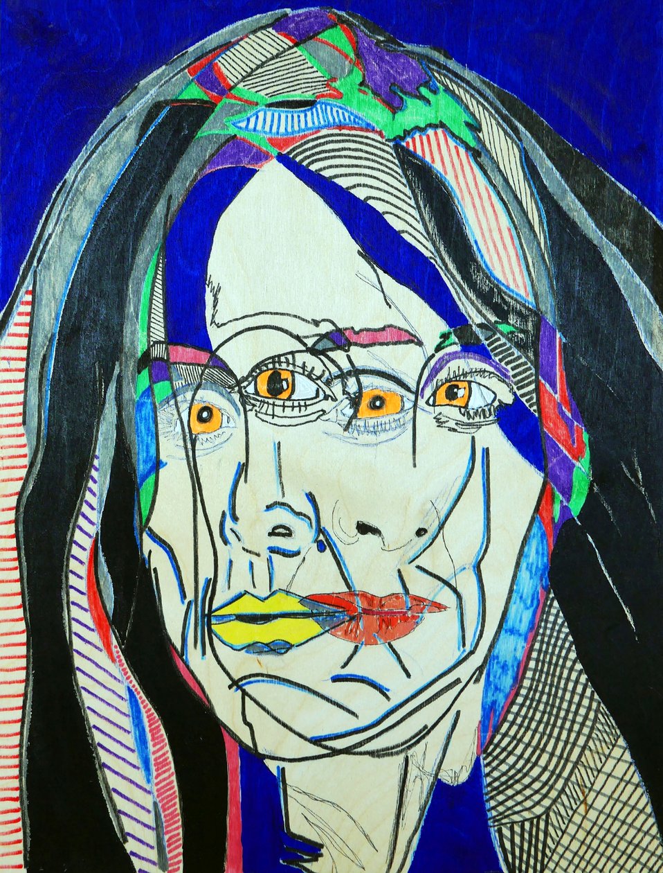 Surportrait : Fanie Demeule, 2019 (olaj és akril, falapra) alkotó: Benoit Erwann Boucherot