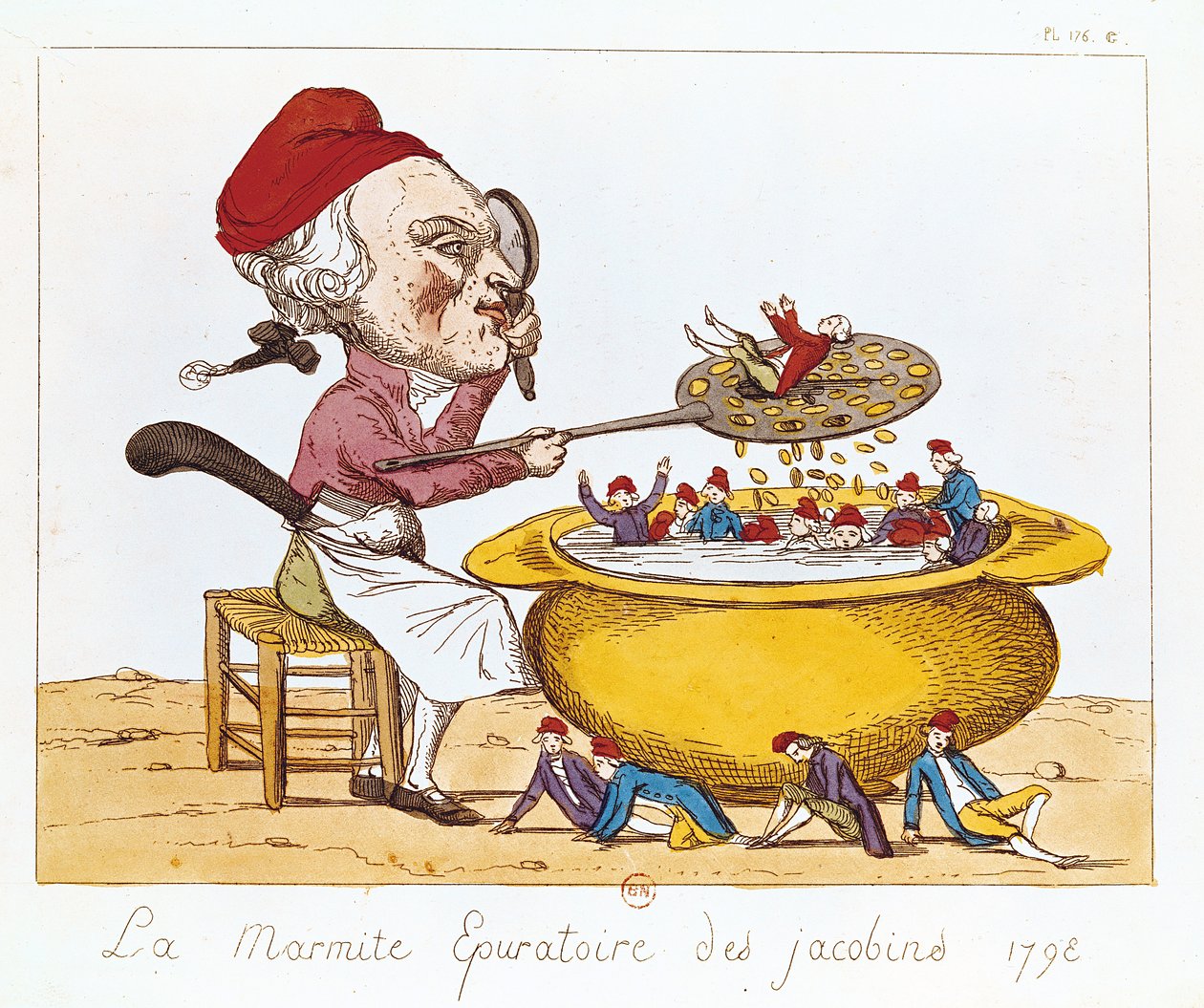 A jakobinusok tisztító edénye, 1793 alkotó: Benoit Louis Henriquez
