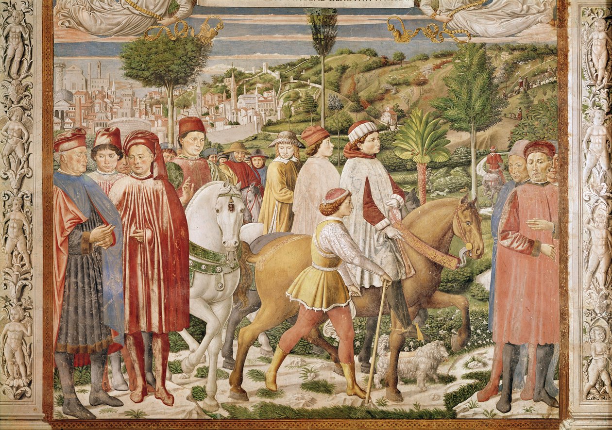 Szent Ágoston elhagyja Rómát Milánóba, Szent Ágoston életéből, 1463-65 alkotó: Benozzo di Lese di Sandro Gozzoli
