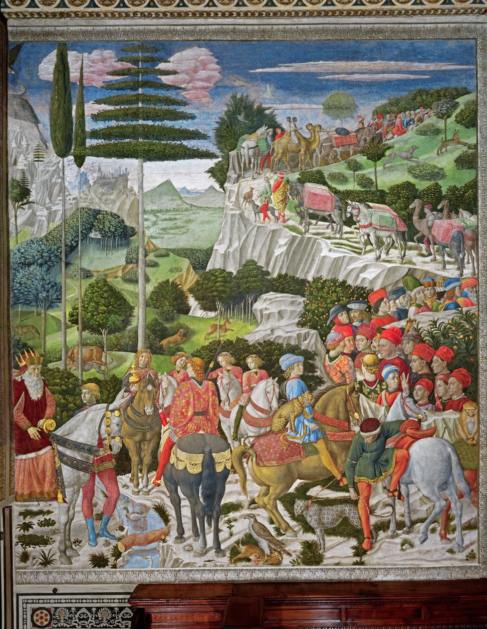 A mágusok utazása Betlehembe, a kápolna bal oldali falához, 1460 körül alkotó: Benozzo di Lese di Sandro Gozzoli