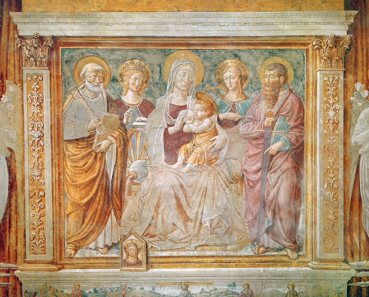 Szűz és gyermek Szent Mihály, Szent Katalin, Szent Margit és Szent Pál által körülvéve alkotó: Benozzo di Lese di Sandro Gozzoli