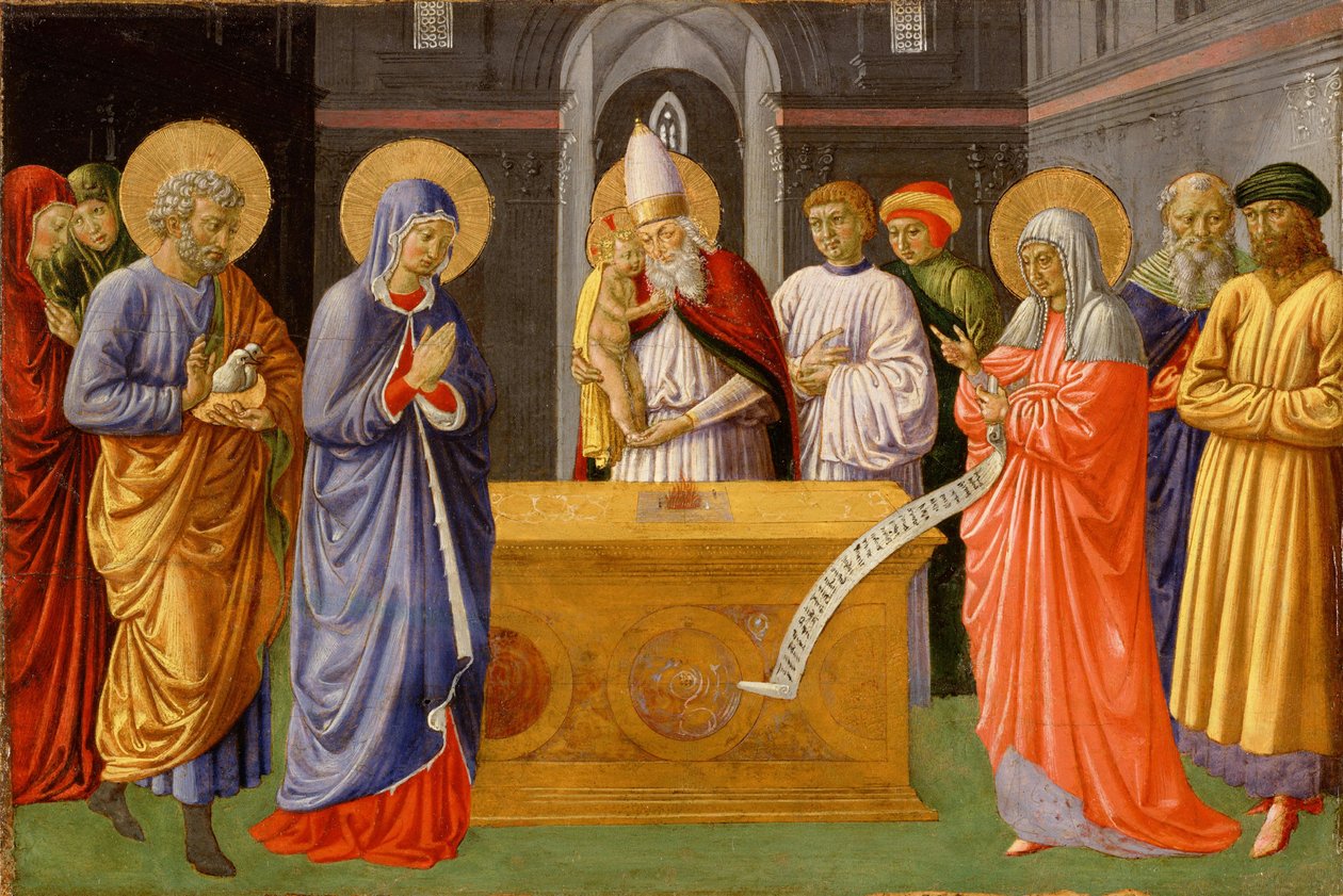 Gozzoli - Szűz Mária megtisztulása, 1461-1462 alkotó: Benozzo Gozzoli