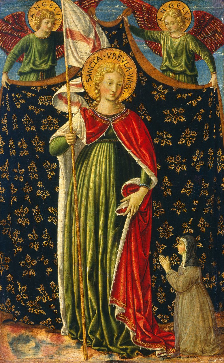 Szent Orsolya két angyallal és adományozóval, c. 14551460. alkotó: Benozzo Gozzoli