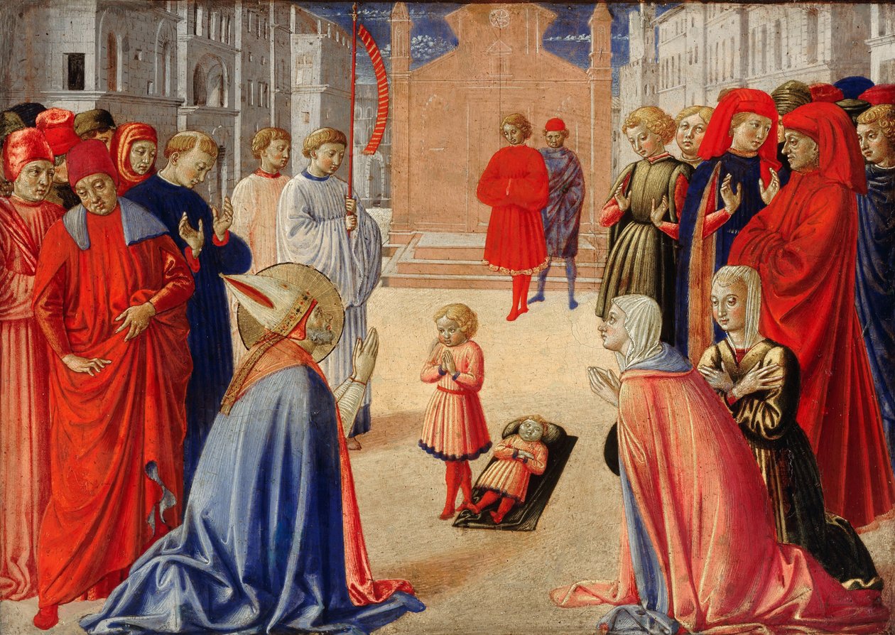Szent Zenobius feltámaszt egy fiút a halálból, 1462 alkotó: Benozzo Gozzoli
