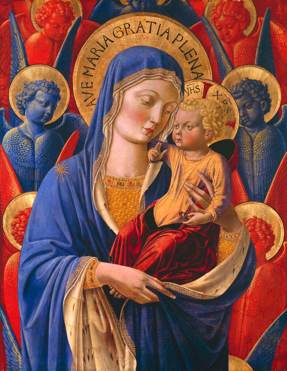 Szűz és gyermeke angyalokkal alkotó: Benozzo Gozzoli