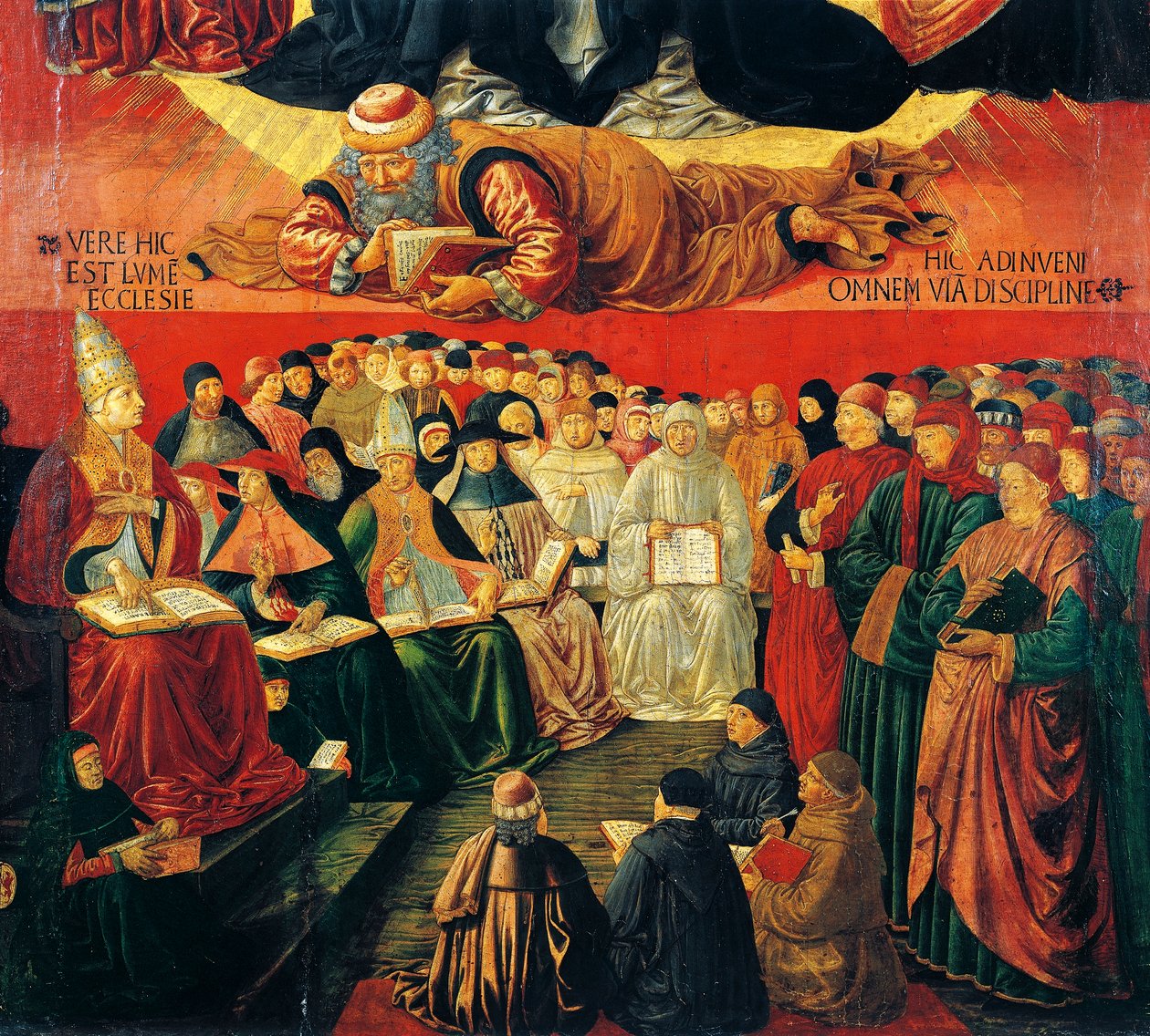 Averroes arab filozófus, részlet Aquinói Szent Tamás diadalából alkotó: Benozzo di Lese di Sandro Gozzoli