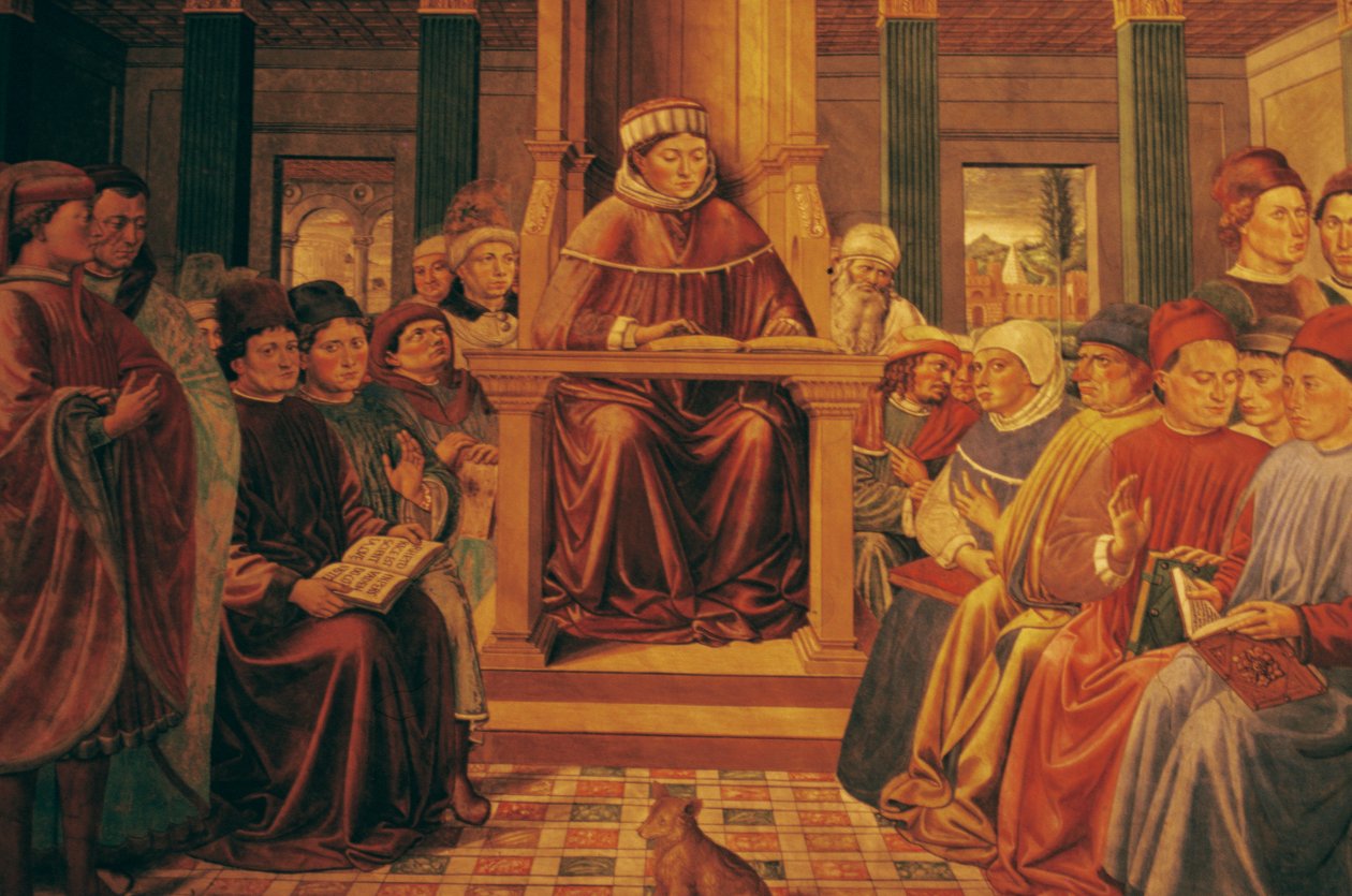 Ágoston a retorikát tanítja Rómában alkotó: Benozzo di Lese di Sandro Gozzoli
