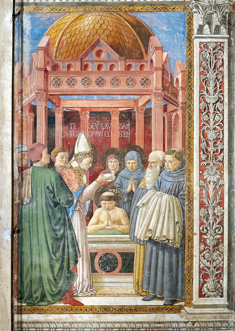 Szent Ágoston keresztsége, részlet a Szent Ágoston történeteiből alkotó: Benozzo di Lese di Sandro Gozzoli