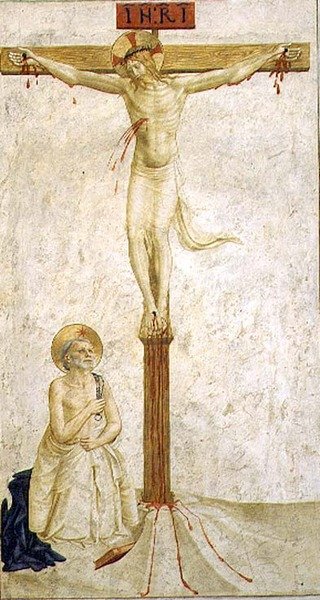 Keresztrefeszítés Szent Dominikussal (freskó) alkotó: Benozzo di Lese di Sandro Gozzoli