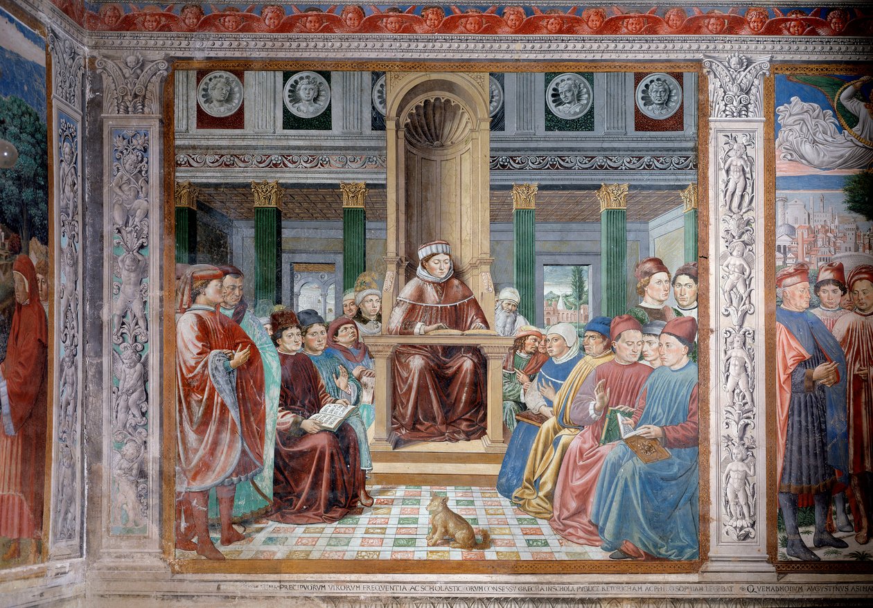 Szent Ágoston élete: Szent Ágoston tanítása Rómában (Freskó alkotó: Benozzo di Lese di Sandro Gozzoli