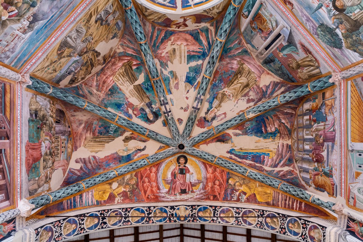 Szent Ferenc élete, a központi apszis boltozatában alkotó: Benozzo di Lese di Sandro Gozzoli