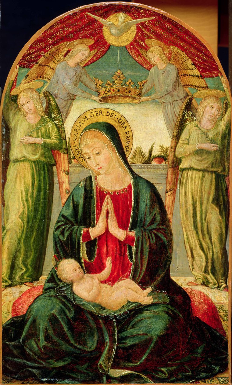 Madonna és gyermeke angyalokkal alkotó: Benozzo di Lese di Sandro Gozzoli