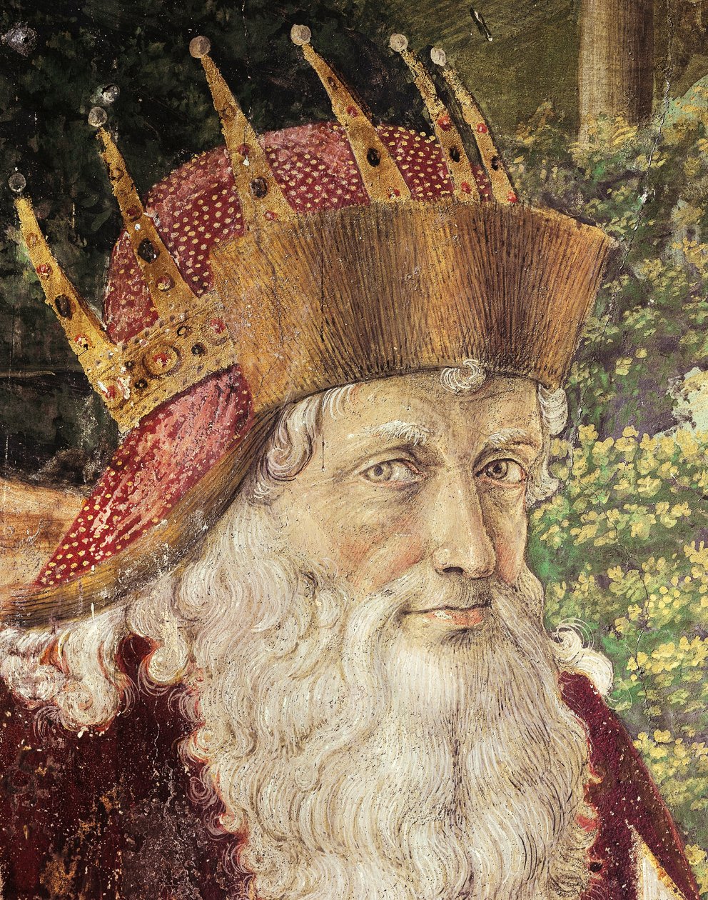 Benozzo Gozzoli (1420-1497) mágusok körmenete, friss. Részlet. A Palazzo Medici Riccardi kápolnája, Firenze. alkotó: Benozzo di Lese di Sandro Gozzoli