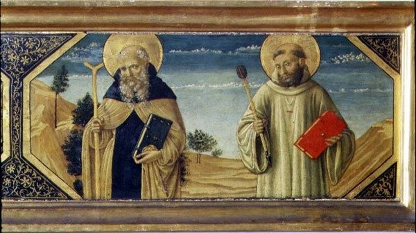 Szent Antal apát és Szent Benedek (panel) (78957 részlet) alkotó: Benozzo di Lese di Sandro Gozzoli