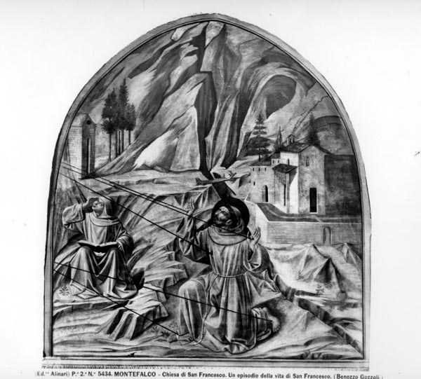 Szent Ferenc a Stigmatát fogadja (freskó) (f/w fotó) alkotó: Benozzo di Lese di Sandro Gozzoli