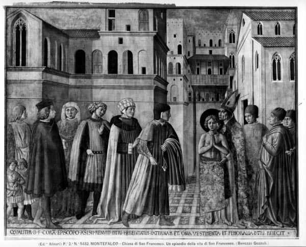 Világi javairól lemondó Szent Ferenc (freskó) (f/w fotó) alkotó: Benozzo di Lese di Sandro Gozzoli