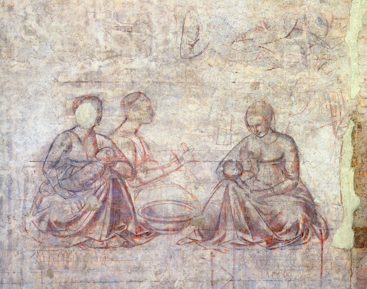 Jákob és Ézsau történetei, Benozzo Gozzoli (1421-1497), szinópia (alulrajzolás), részlet alkotó: Benozzo di Lese di Sandro Gozzoli