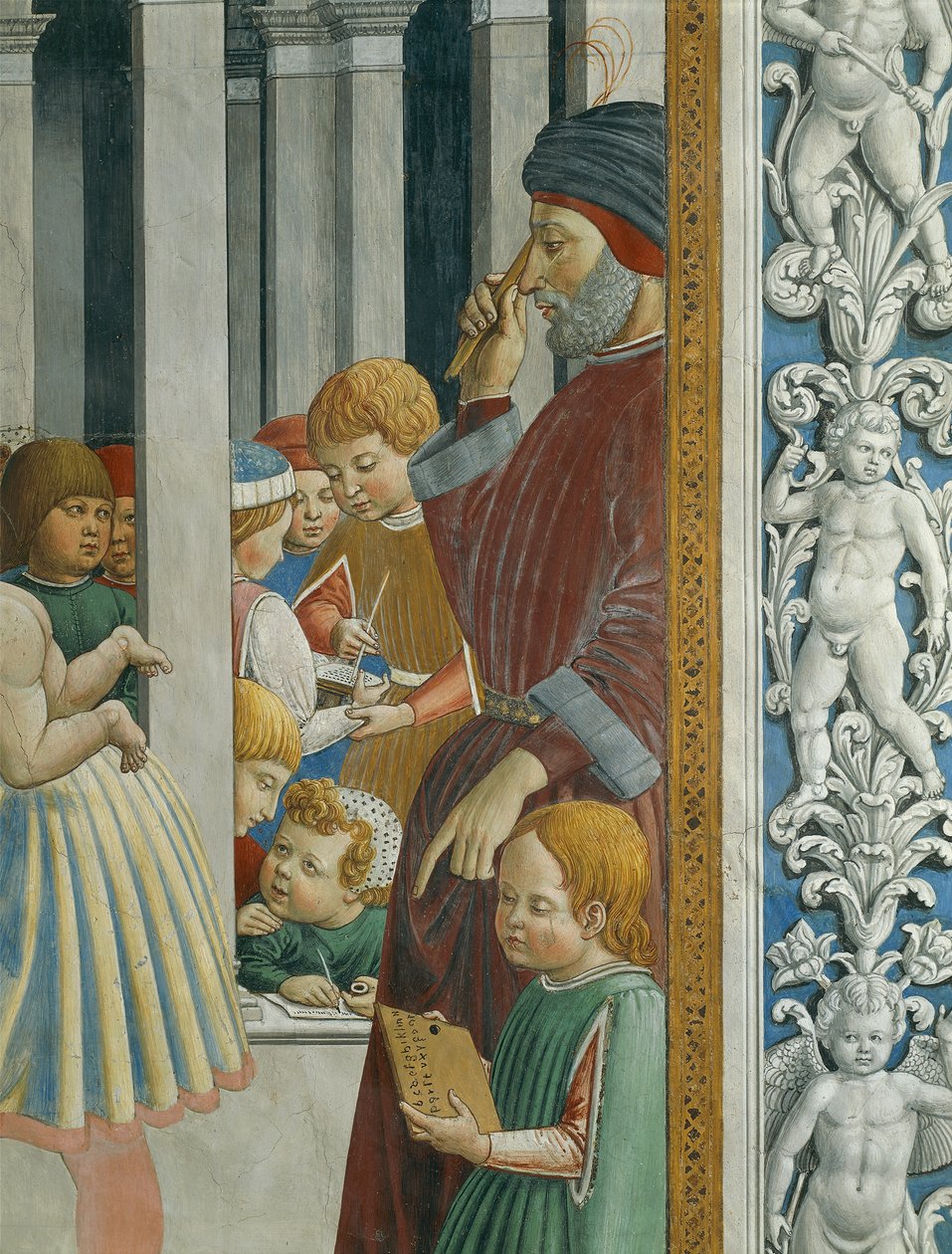 Szent Ágoston történetei: Tanár és tanulók alkotó: Benozzo di Lese di Sandro Gozzoli