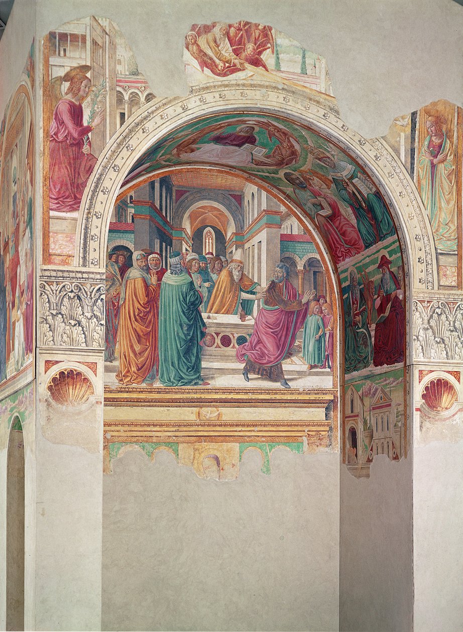 A látogatás tabernákuluma: Joachim kiűzése a templomból, 1491 alkotó: Benozzo di Lese di Sandro Gozzoli