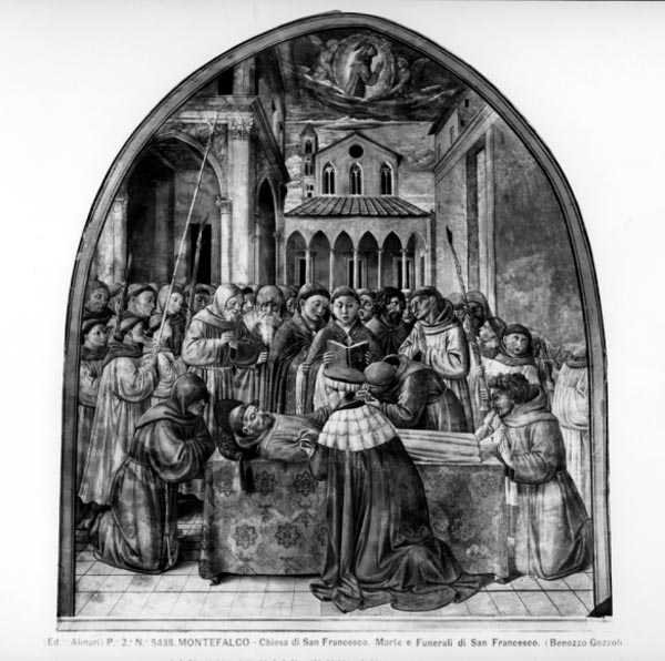 Szent Ferenc temetési szertartásai (freskó) (f/w fotó) alkotó: Benozzo di Lese di Sandro Gozzoli
