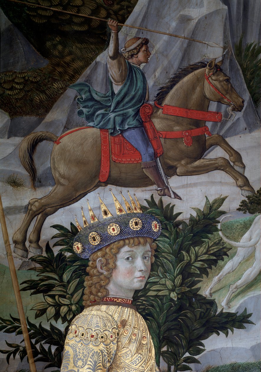 A Magi Cortege des rois mages de Jerusalem a Bethleem utazása olaszul „Viaggio dei Magi”-nak vagy „Cavalcata dei Magi”-nak nevezi. A fiatal mágus részlete Csodálatos Laurent (Laurent de Medici) arcában (A felvonulás Magi, részlet a t alkotó: Benozzo di Lese di Sandro Gozzoli