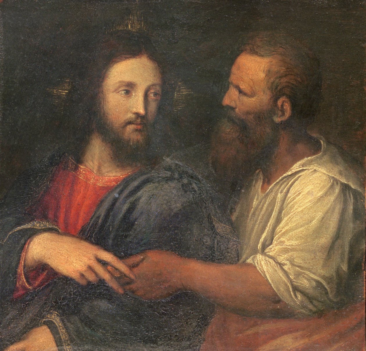 Krisztus a tiszteletdíjjal (panel) alkotó: Benvenuto Tisi da Garofalo