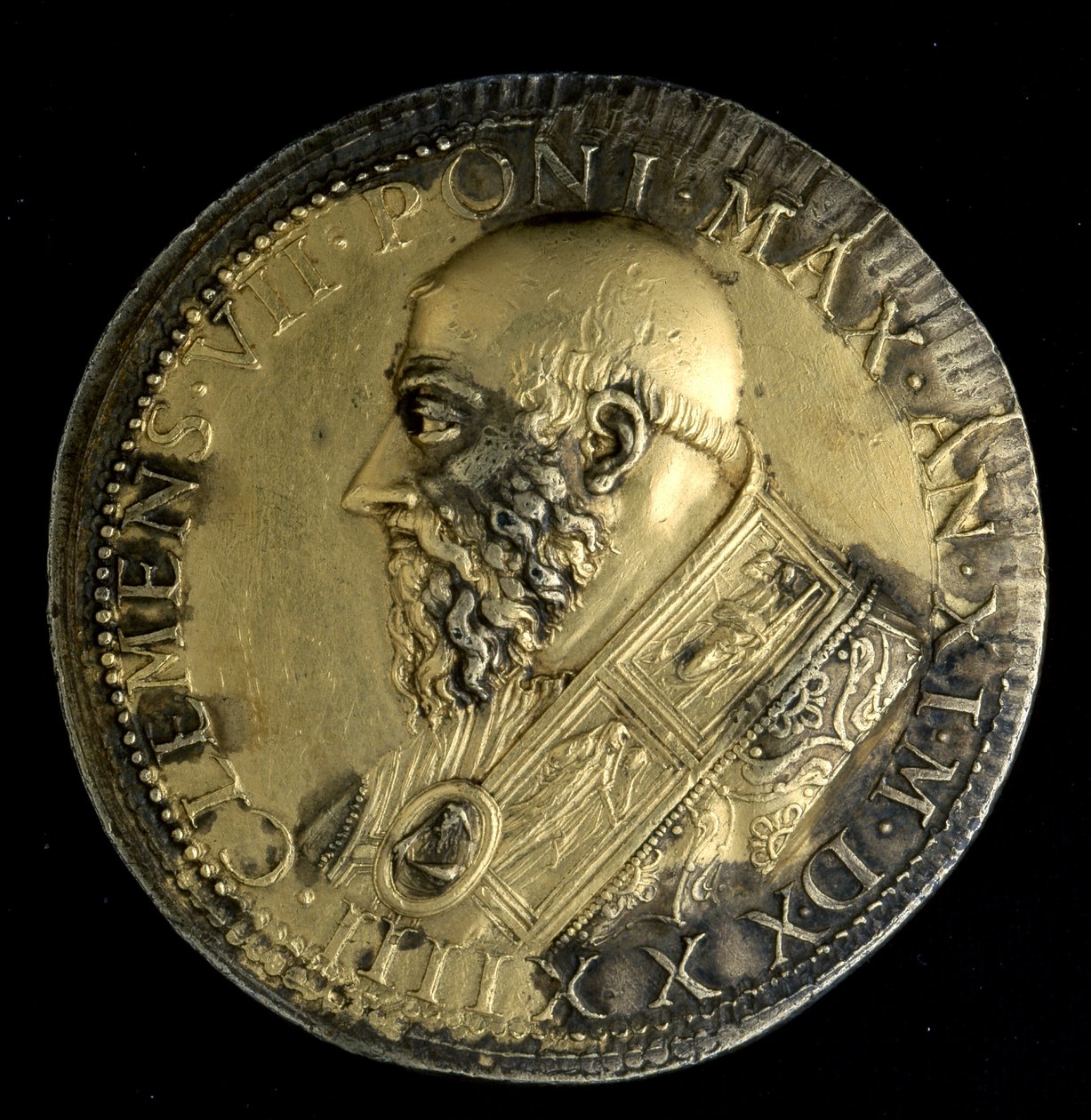 Medaillon Clément pápa portréjával VII alkotó: Benvenuto Cellini
