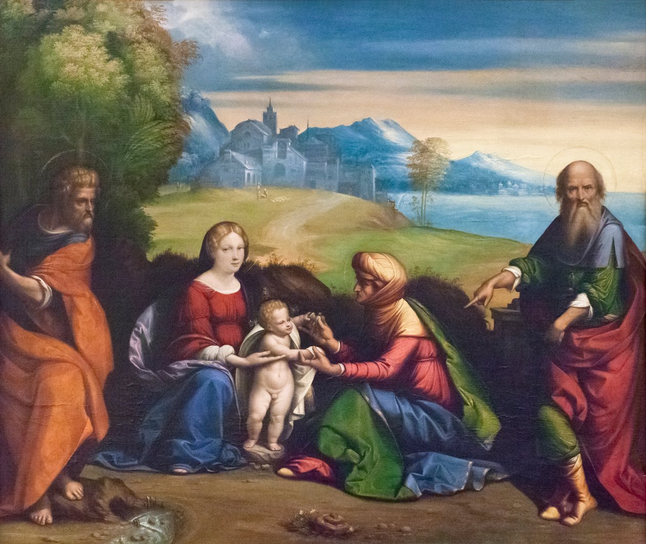 Szent család Szent Joachimmal és Annával (festmény) alkotó: Benvenuto Tisi da Garofalo