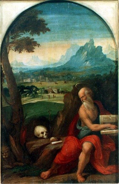 Szent Jeromos (panel) alkotó: Benvenuto Tisi da Garofalo