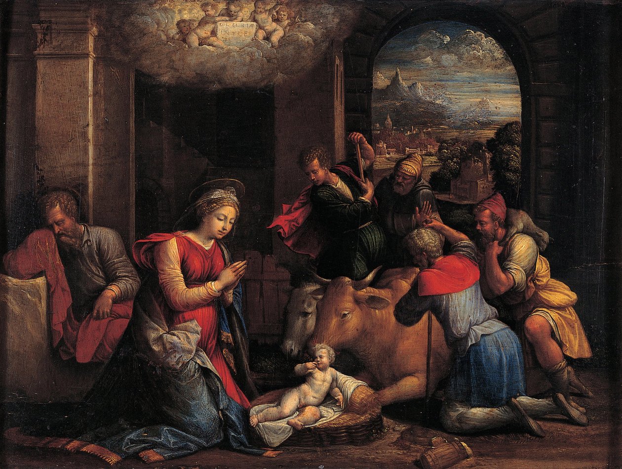 A Pásztorok imádása, 1536-1537 alkotó: Benvenuto Tisi da Garofalo
