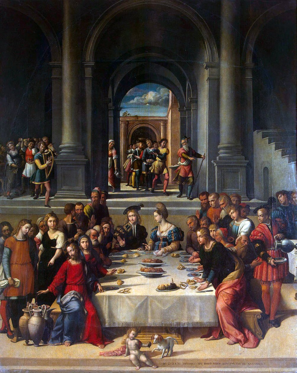 Házasság Kánában, 1531. alkotó: Benvenuto Tisi da Garofalo