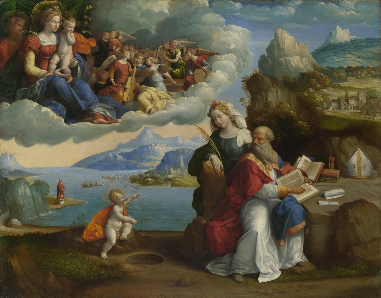 Szent Ágoston látomása c. 1520 alkotó: Benvenuto Tisi da Garofalo