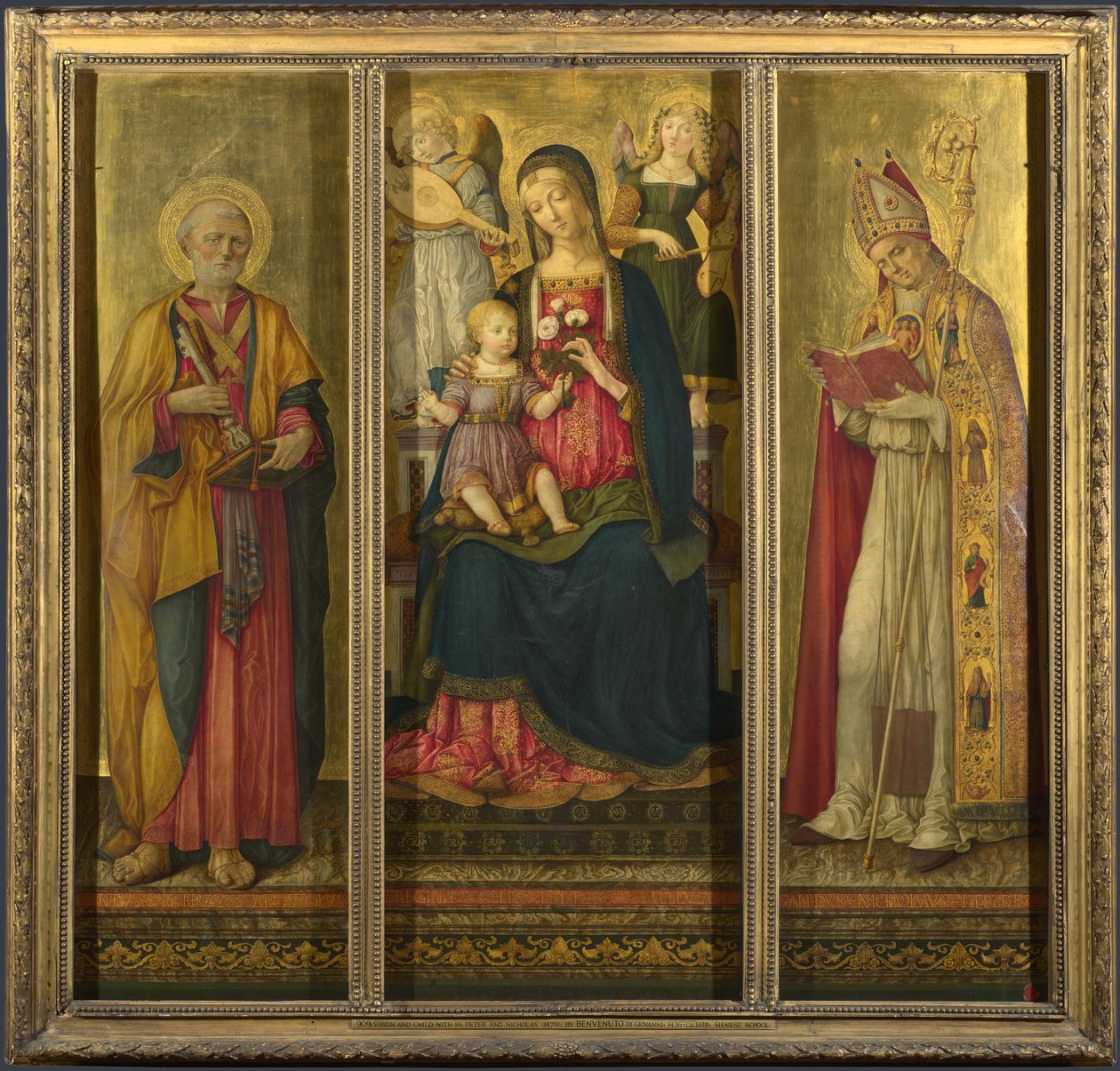 Szűz és gyermek Szent Péterrel és Miklóssal, 1479 alkotó: Benvenuto di Giovanni