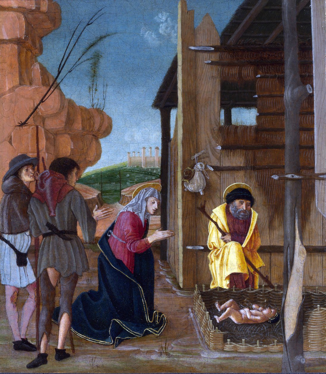 Butinone, Bernardino (aktív 1450-1510) A Pásztorok imádása Tempera panelen kb 1485 National Gallery, London 24,8x21,6 alkotó: Bernadino Jacobi Butinone