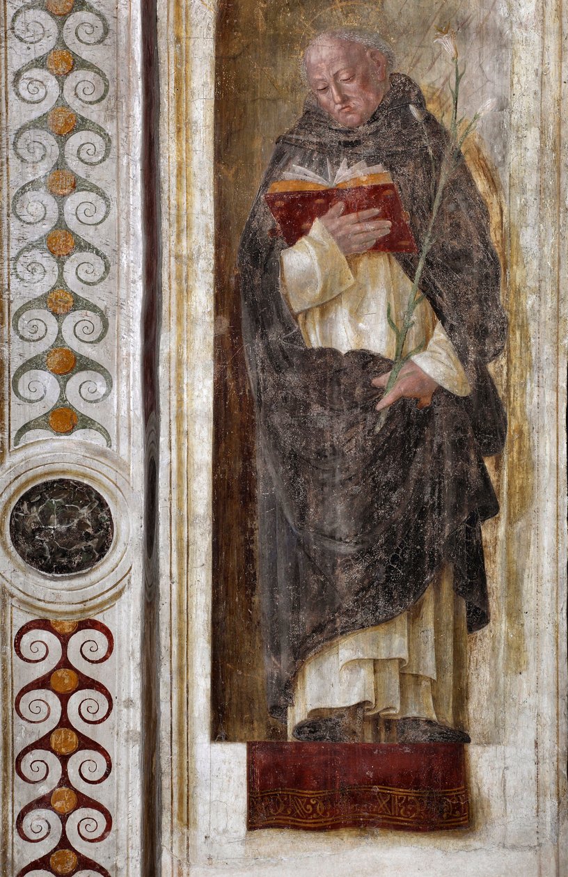 Guzmani Szent Domonkos ábrázolása (kb. 1170-1221) (Szent Domonkos) Bernardino Butinone (1435-1507) freskója 1482-1486 Santa Maria delle Grazie-bazilika Milánó Olaszország alkotó: Bernadino Jacobi Butinone