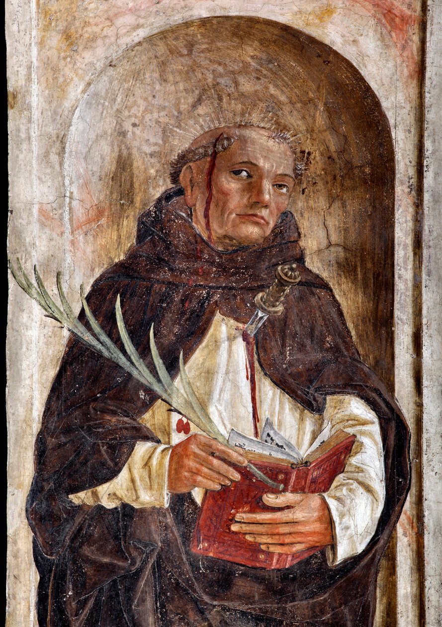 Veronai Szent Péter ábrázolása (Veronai Péter) Bernardino Butinone (1435-1507) freskója 1482-1486 Santa Maria delle Grazie-bazilika Milánó Olaszország alkotó: Bernadino Jacobi Butinone