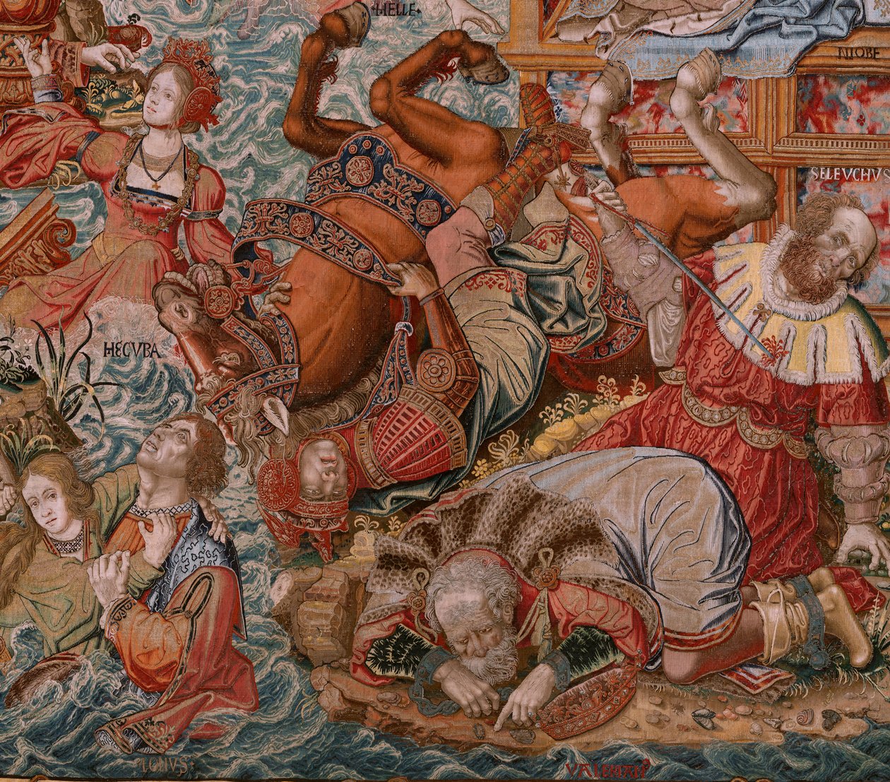 Flamand kárpit. A kitüntetések sorozat. Fortune, Út a kitüntetésekhez (La Fortuna, Camino de los Honores). A sorozat ötödik kárpitja. Modell karikaturisták Bernard van Orley és Jan Gossaert de Mabuse köréből. Gyártás Pieter van Aelst, Brusse alkotó: Bernaert van (circle of) Orley
