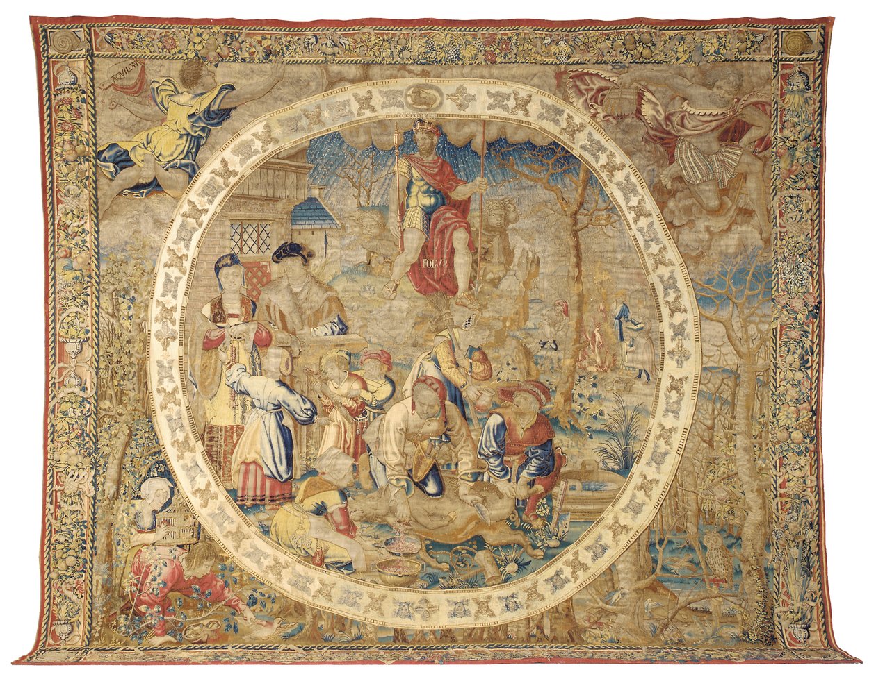 December hónapot ábrázoló brüsszeli allegorikus kárpit a „The Medallion Months” című művéből, 1525 körül alkotó: Bernard van Orley