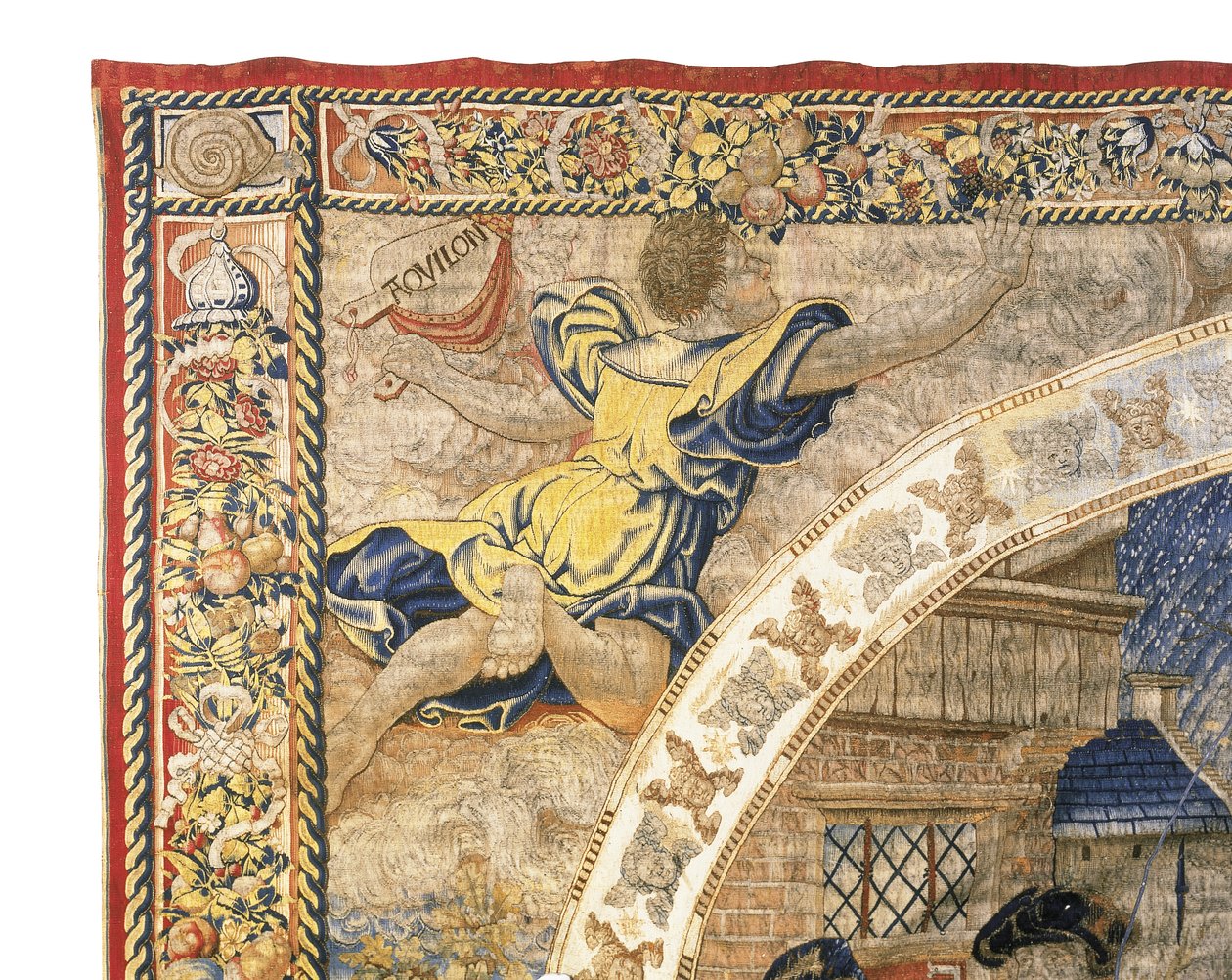 December hónapot ábrázoló brüsszeli allegorikus kárpit a „The Medallion Months” című filmből, 1525 körül alkotó: Bernaert van Orley