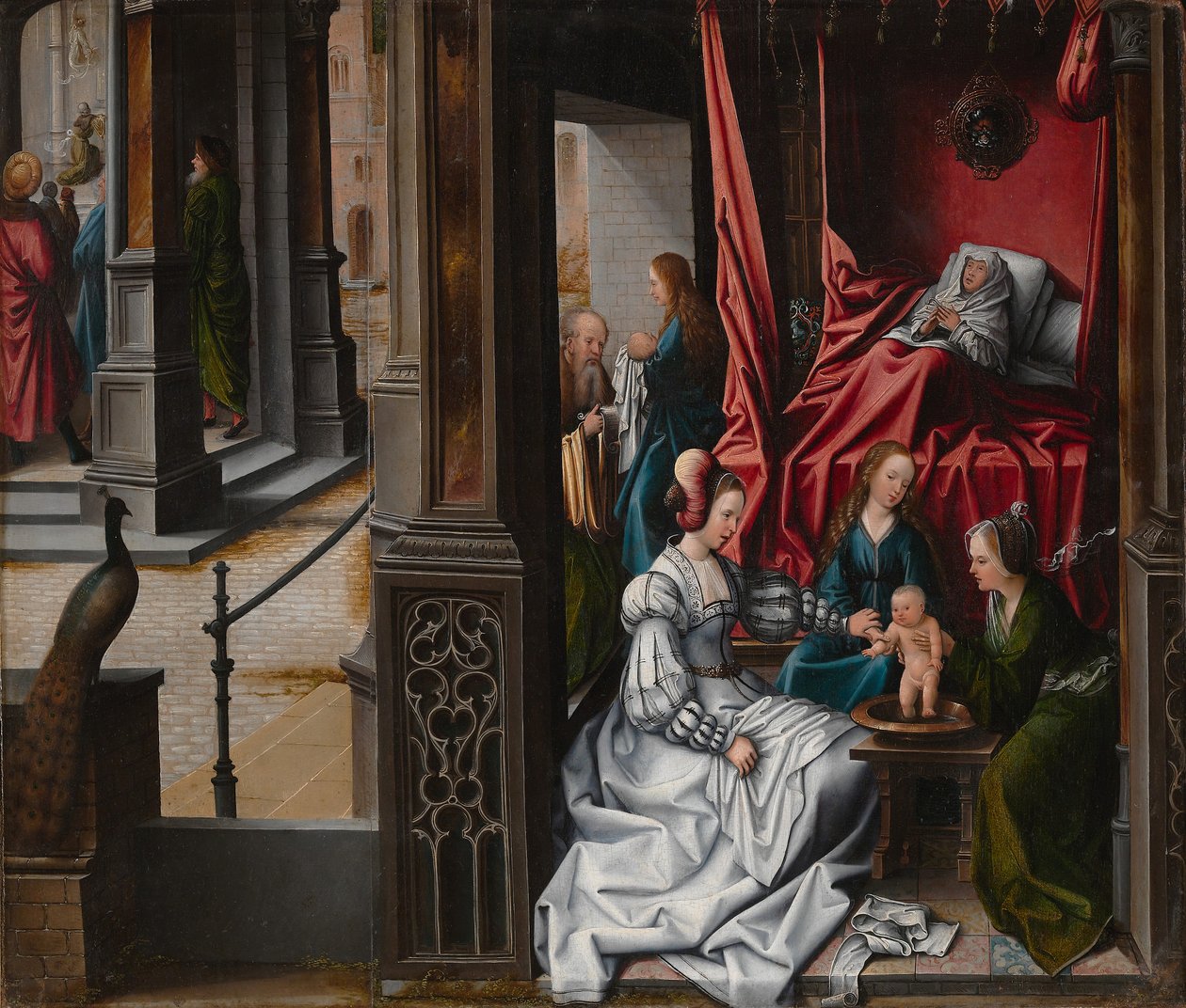 Keresztelő Szent János születése és névadása, kb. 1514-15. alkotó: Bernard van Orley