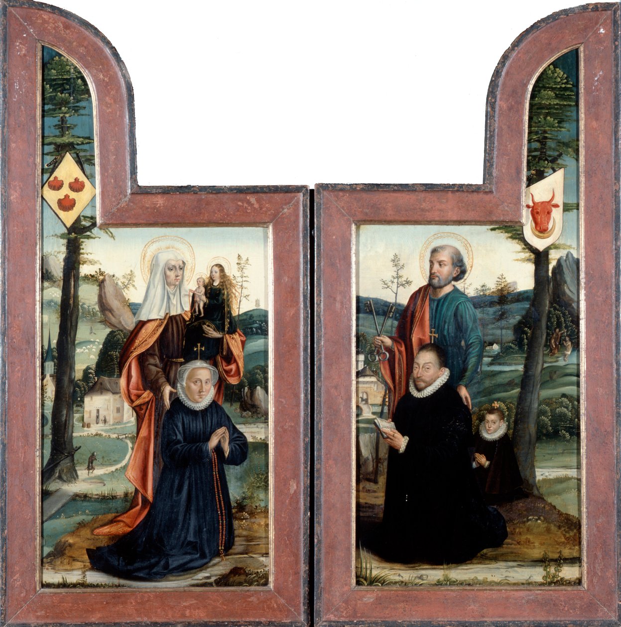Triptichon Szent Péterrel és Szent Annával, elöl, 16. század. alkotó: Bernard van Orley