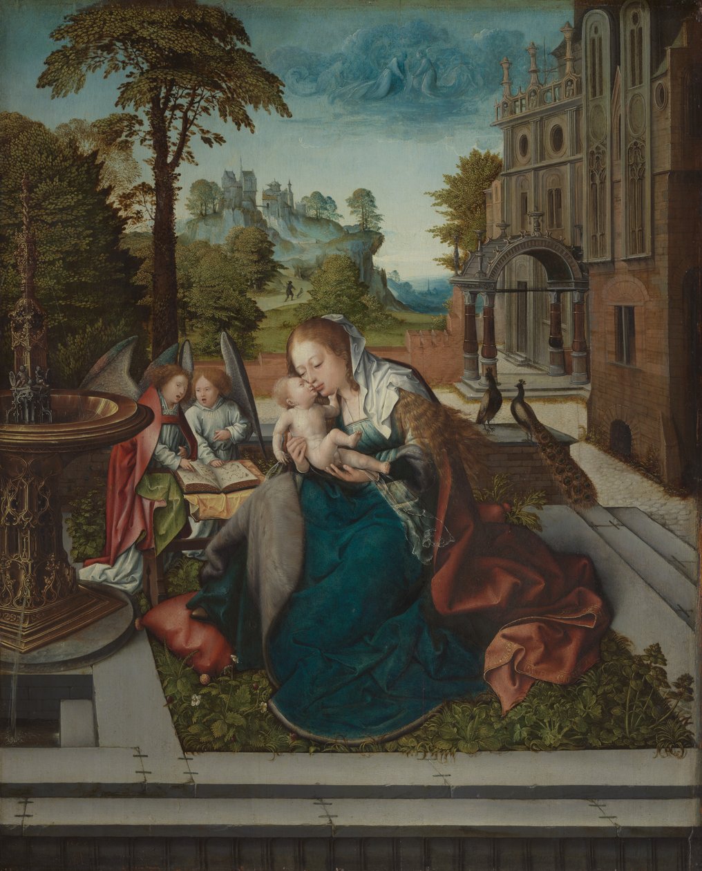 Szűz és gyermek angyalokkal, kb. 1518. alkotó: Bernard van Orley