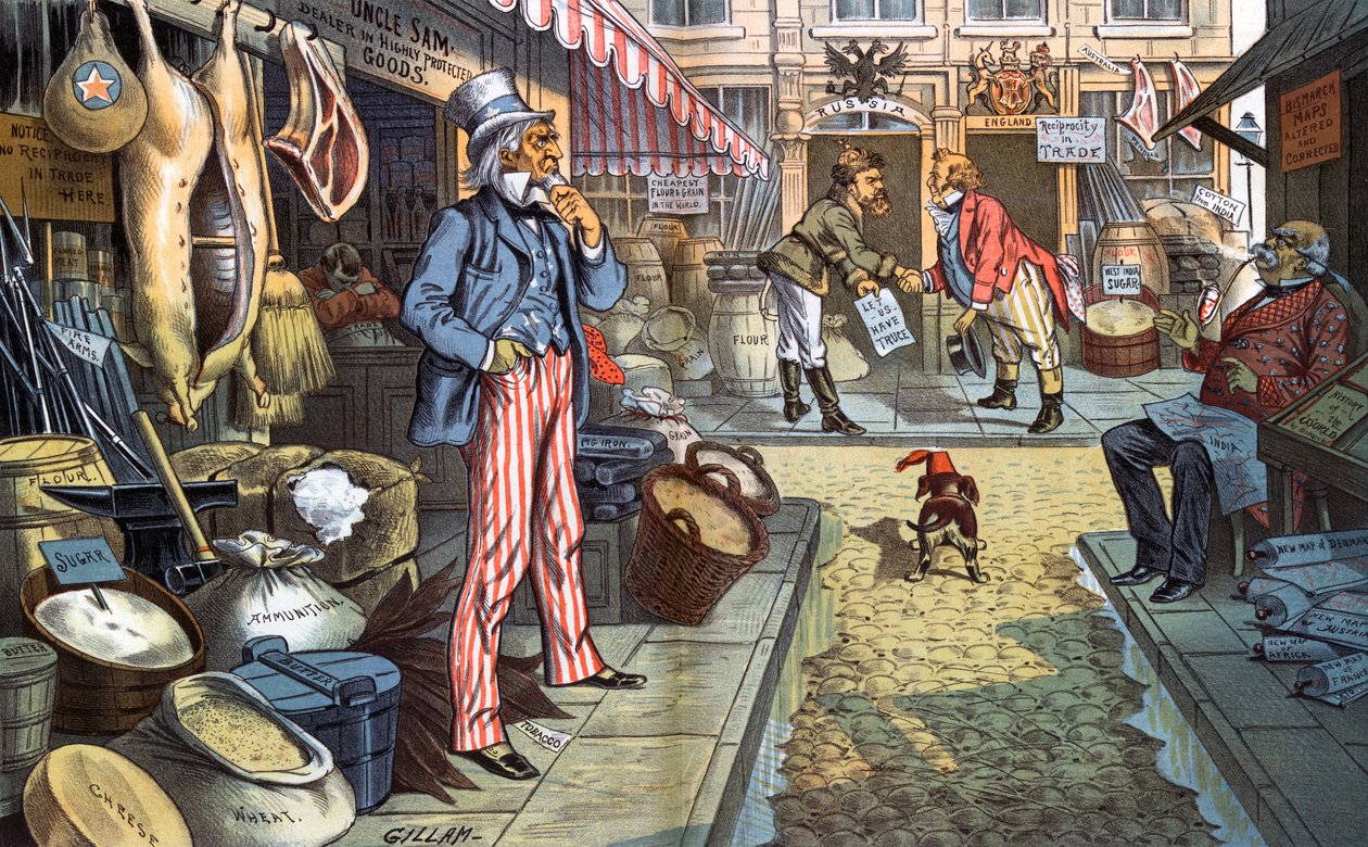 Béke, de nem üzlet. 1885 alkotó: Bernard Gillam