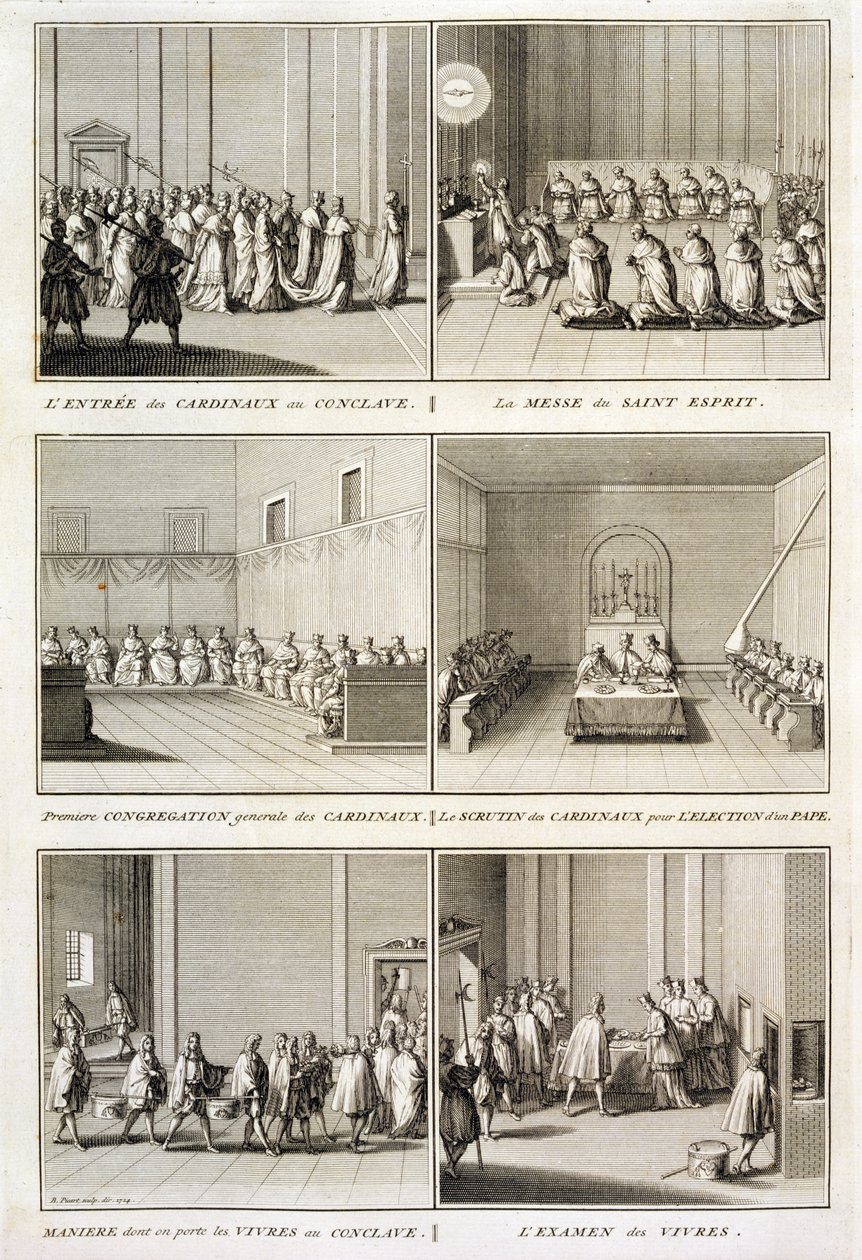 A pápa megválasztása, Denis Diderot (1713-84) "Enciklopédia"-ból, 1770 körül megjelent alkotó: Bernard Picart