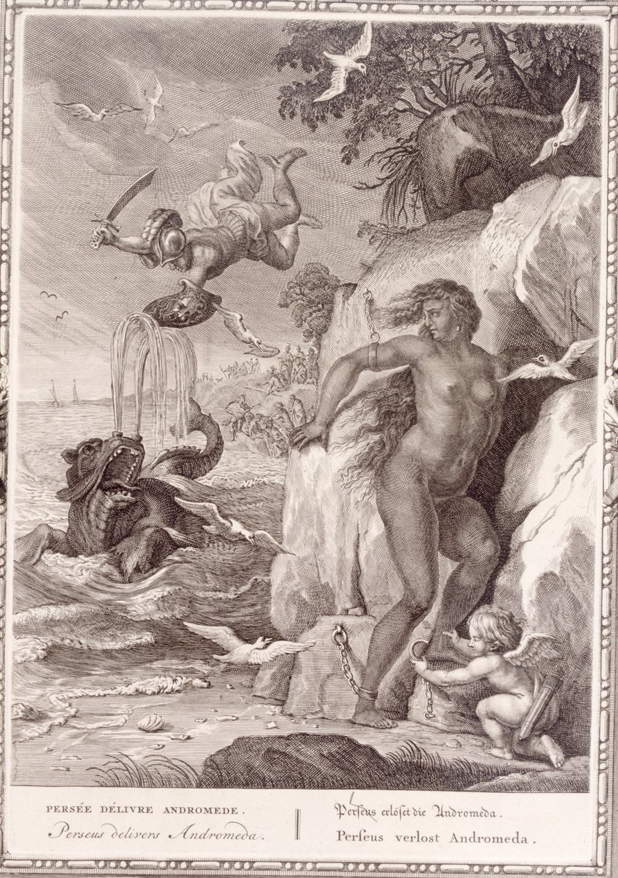 Perseus kiszabadítja Andromédát a tengeri szörnyből, 1731 alkotó: Bernard Picart