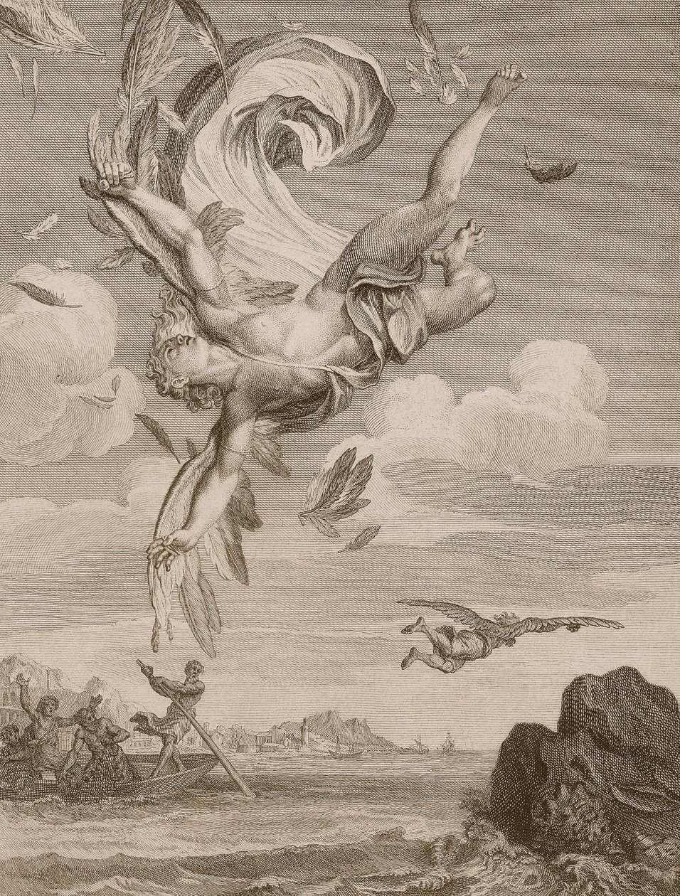 Ikarosz bukása, 1731 alkotó: Bernard Picart