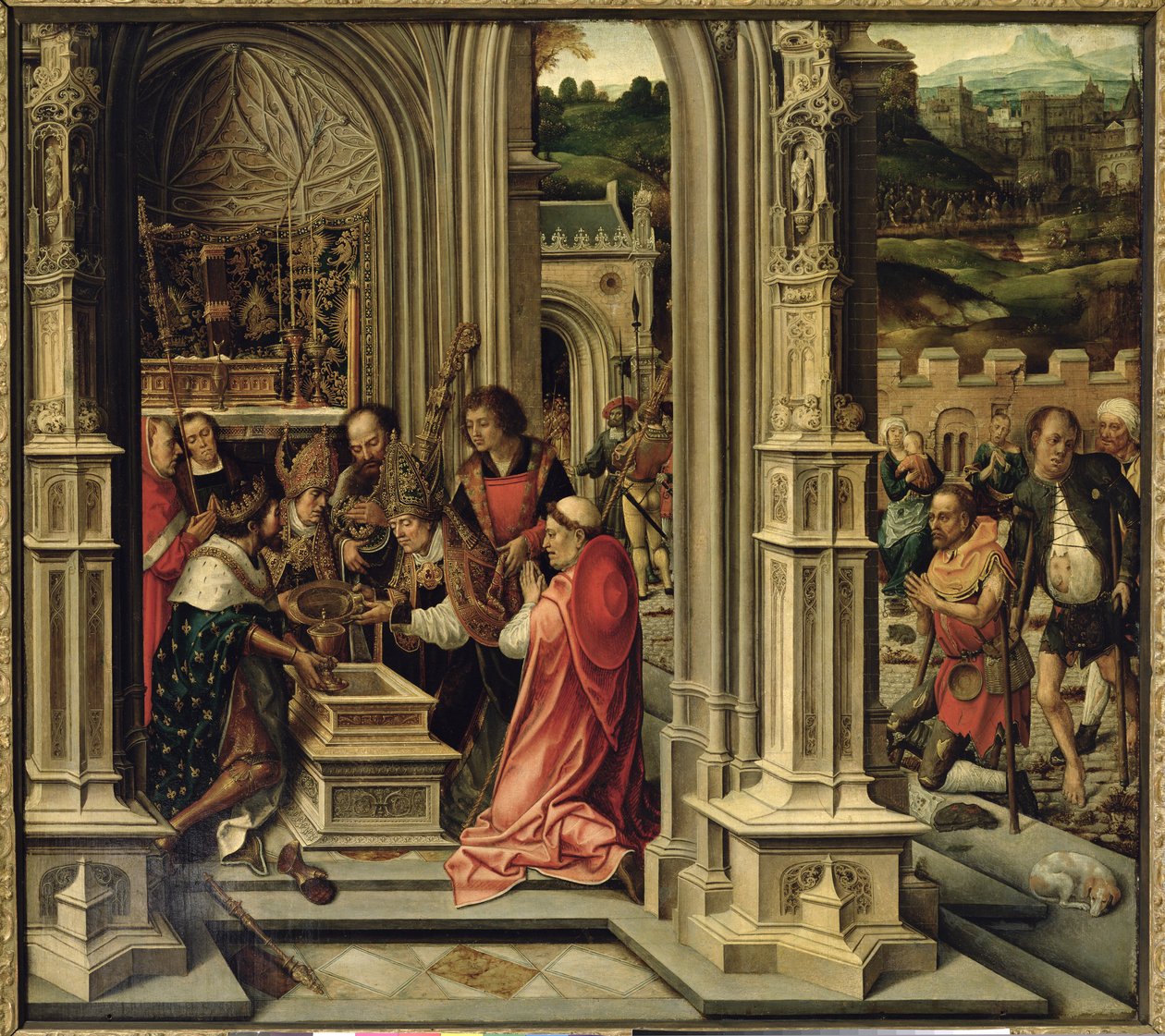 Nagy Károly (742-814) Krisztus ereklyéinek elhelyezése az Aix-la-Chapelle kápolnában alkotó: Bernard van Orley