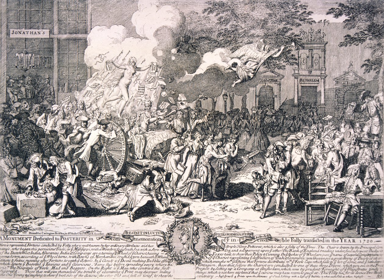 „Az utókornak szentelt emlékmű az 1720-ban elkövetett hihetetlen ostobaság emlékére” alkotó: Bernard Baron